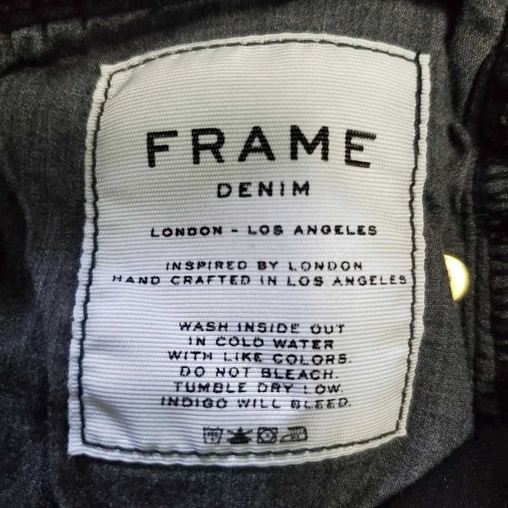 Frame Le Skinny De Jeanne Black Distressed Ripped Jeans, 26 - Picture 10 of 11